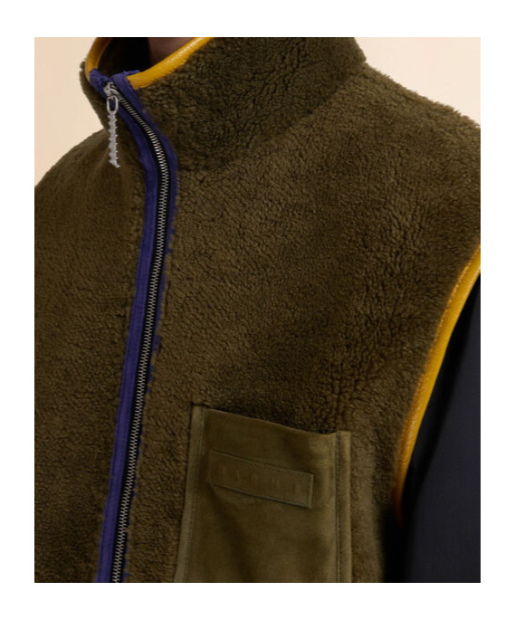 Marni Fleece Gilet In Multi
