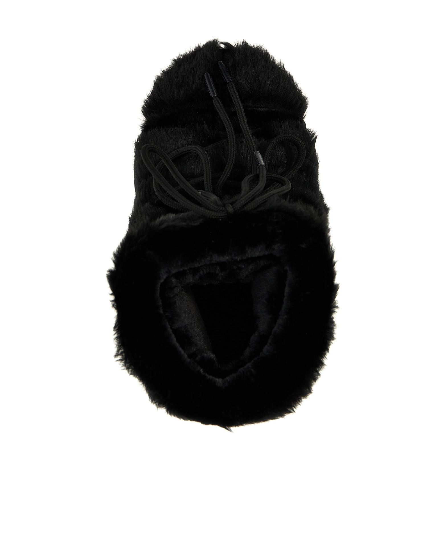 Moon Boot Iconic Faux Fur Ankle Boots With Lace-up Detail In Black