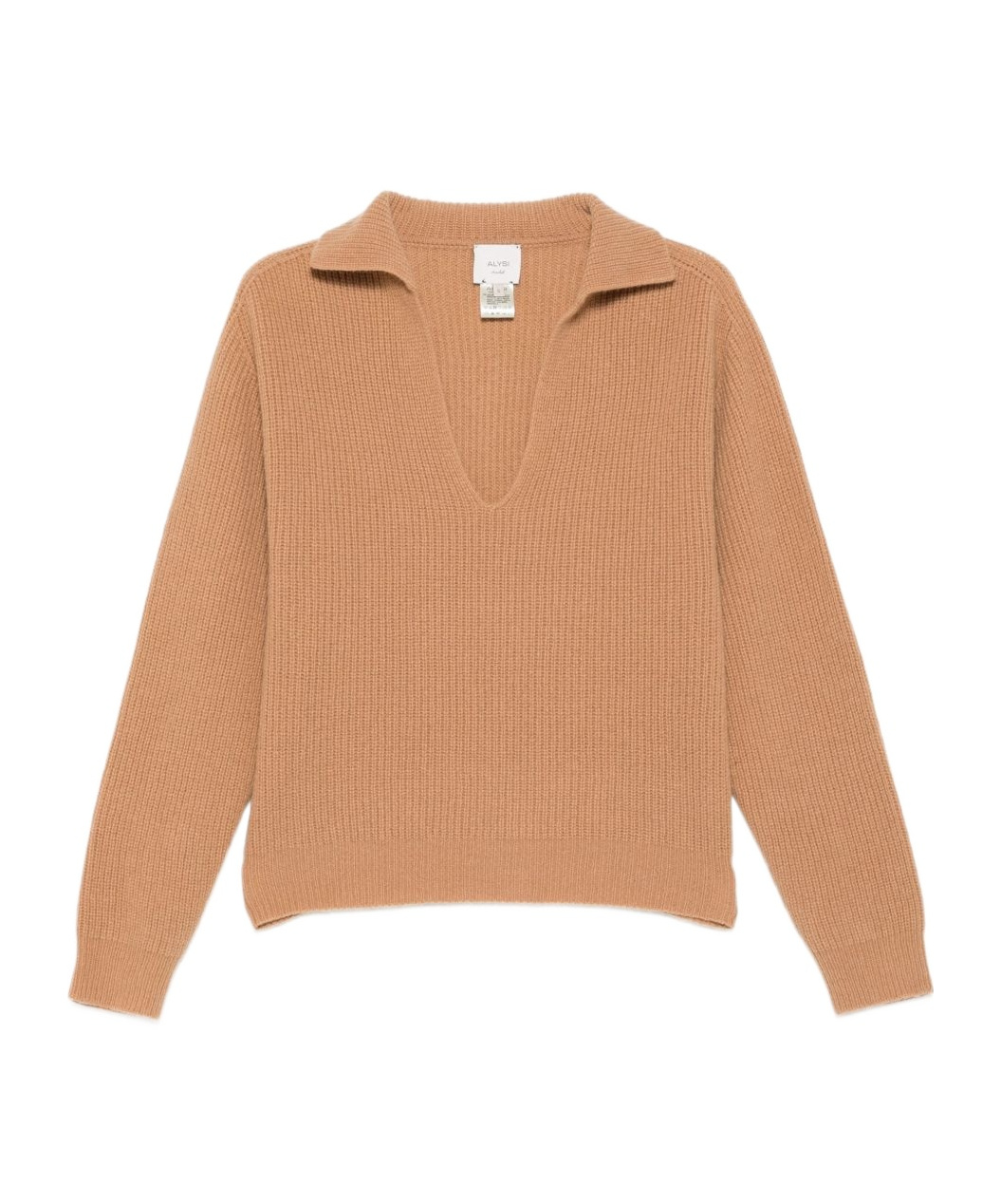 Alysi Camel Ribbed Wool Sweater In Brown