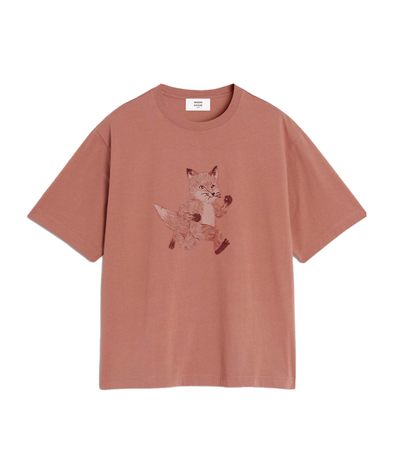 Maison Kitsuné Speedy Fox Printed Oversized T-shirt In Brown