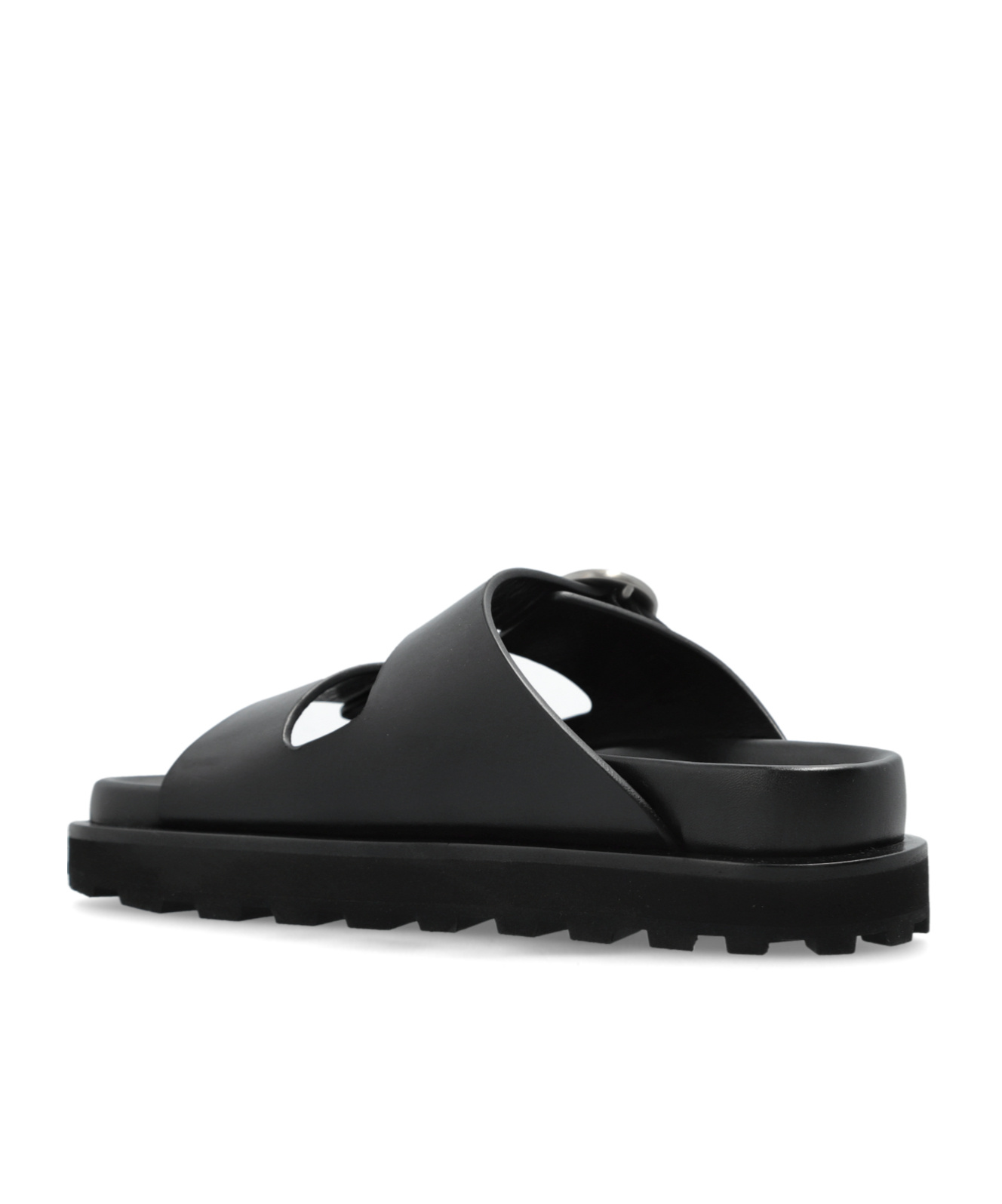 Shop Jil Sander Leather Sandals In Black