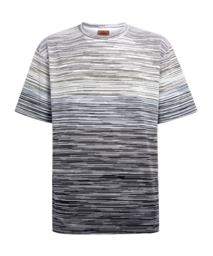 Missoni Man T-shirt Midnight Blue Size Xxl Cotton In Gray