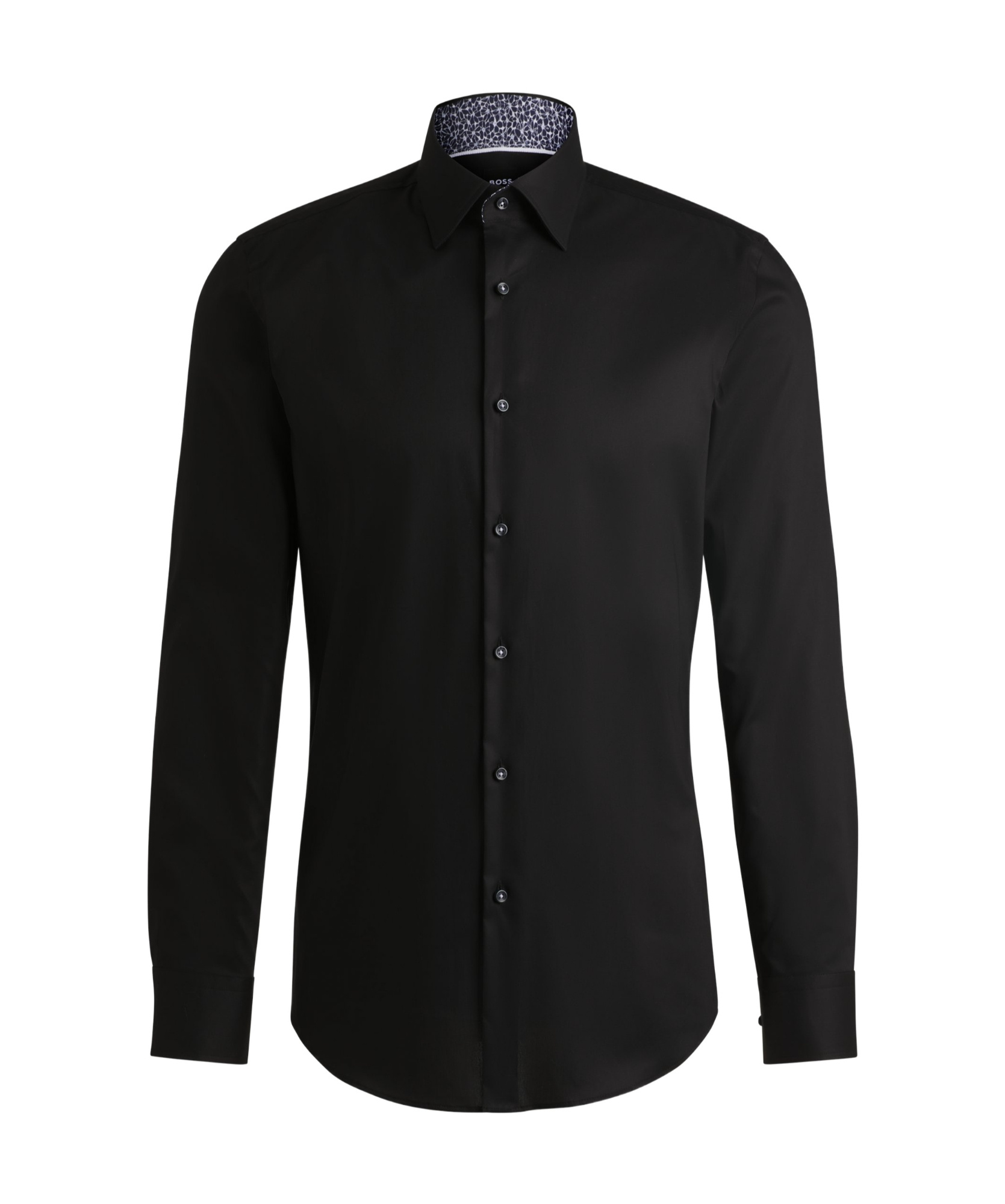 Hugo Boss Slim-fit Shirt In Easy-iron Cotton Poplin In Black