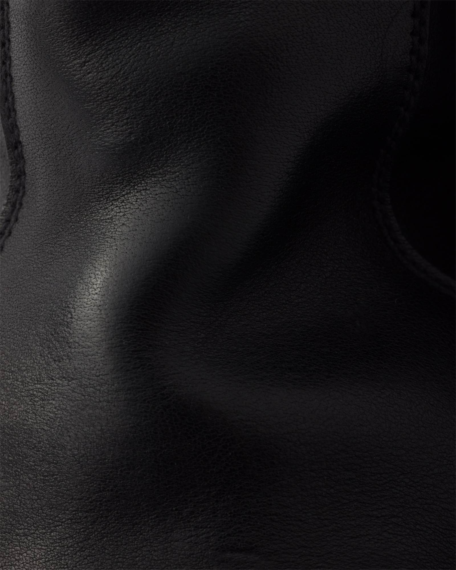 Prada Round Toe Leather Ankle Boots With Block Heel In Black