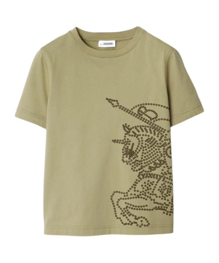 Burberry Kids Khaki Ekd T-shirt In Nude