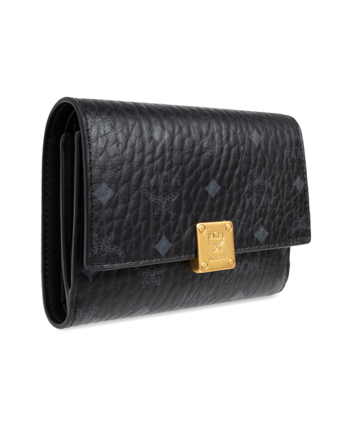 Shop Mcm Flip Wallet In Nude