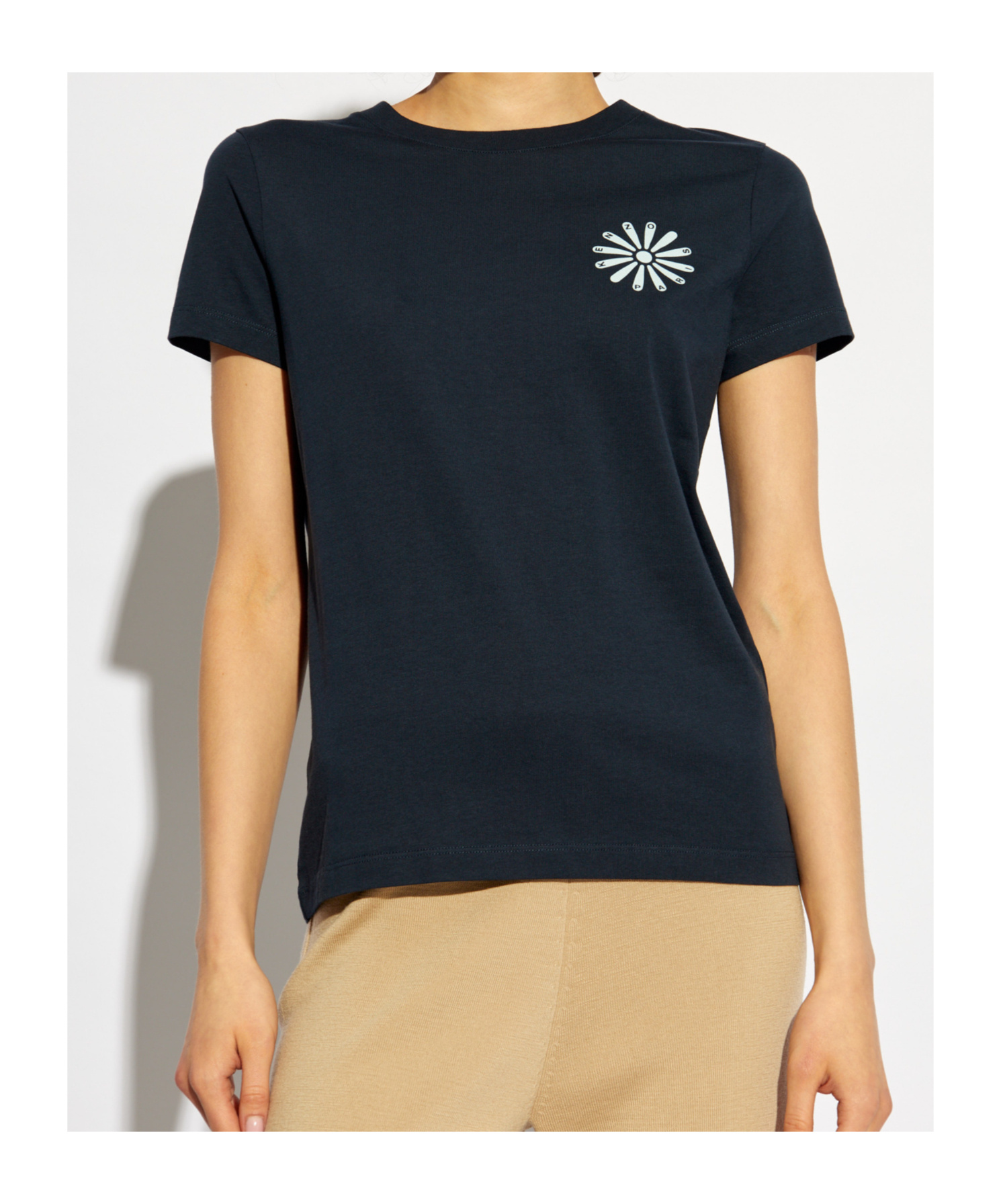 Kenzo Floral-print Cotton T-shirt In Black
