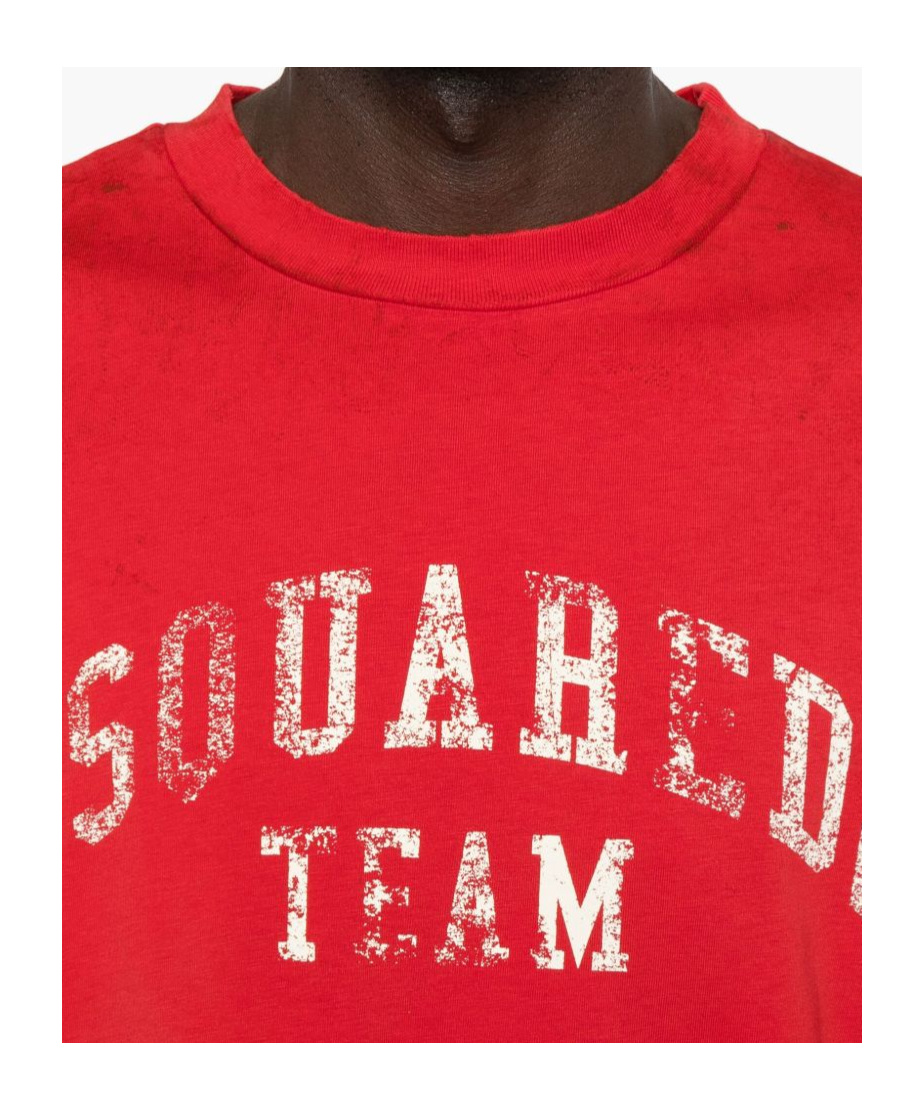Dsquared2 Distressed Logo-print T-shirt In Red