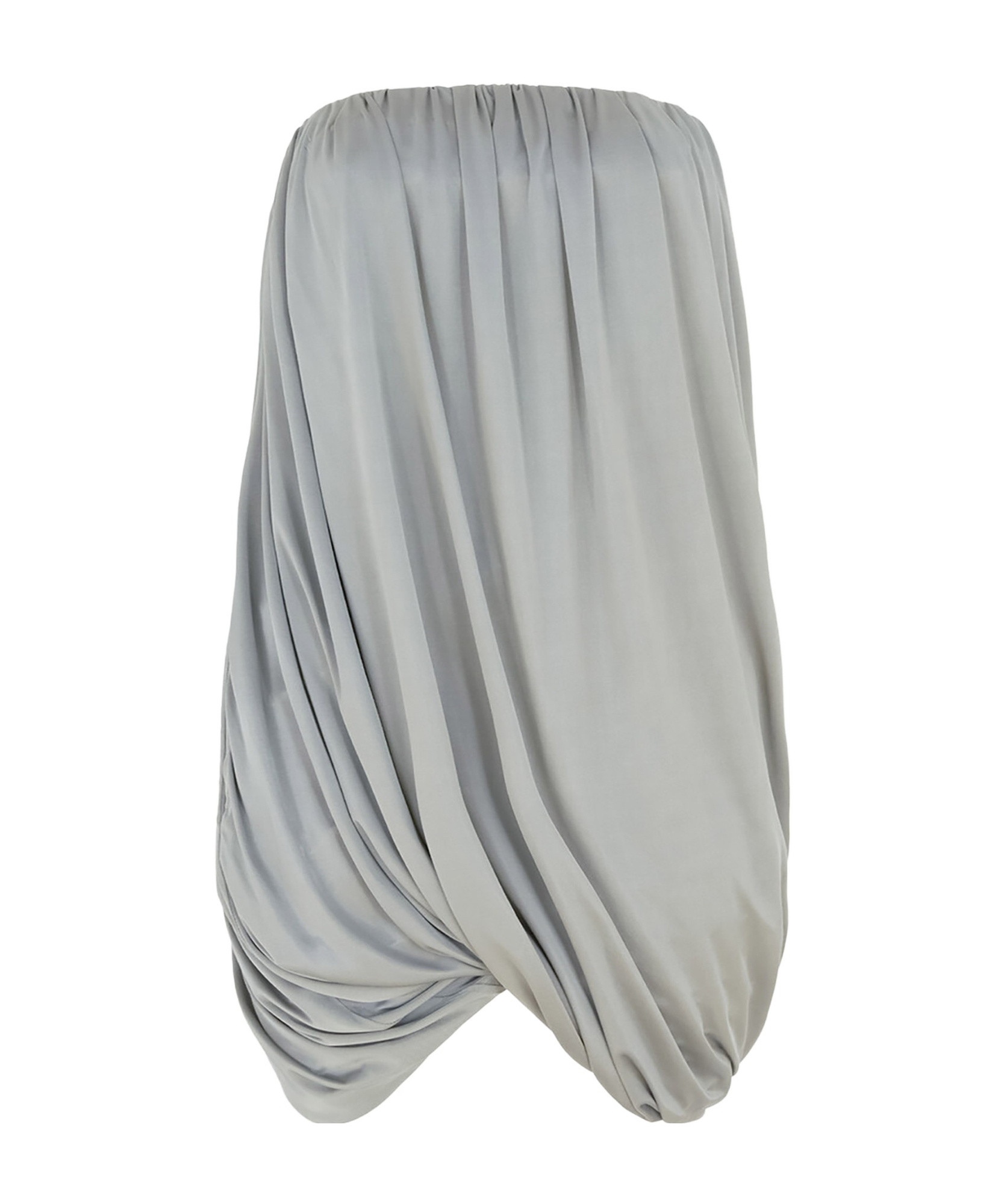 Attico Strapless Mini Dress In Grey Viscose In Gray