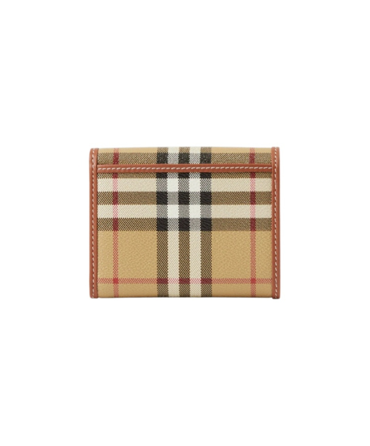 Burberry Small Check Folding Wallet In Brown