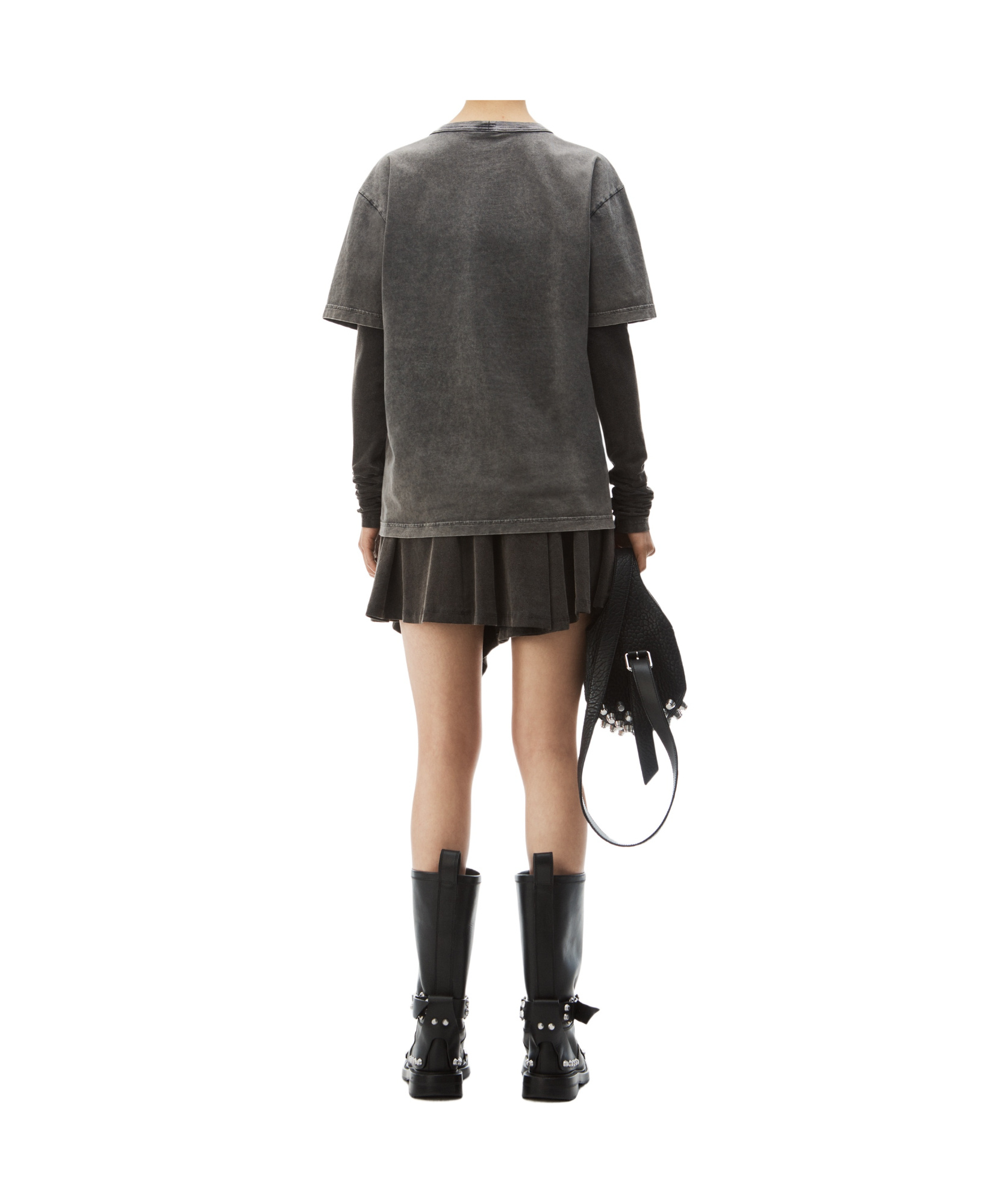 Alexander Wang Blade Logo-embossed Tee In Cotton In Black