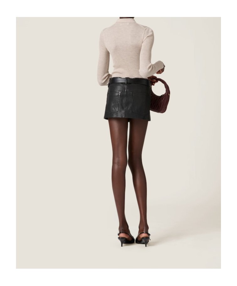 Miu Miu Cashmere Knitted Polo Shirt In Nude