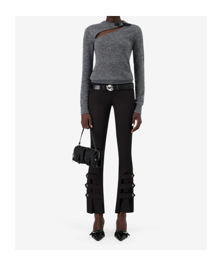 Coperni Buckle Hollow Sweater In Gray