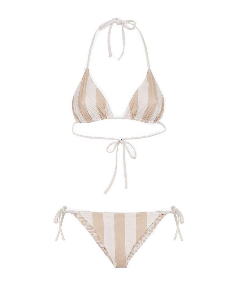 Fendi Beige Lycra Reversible Bikini In White
