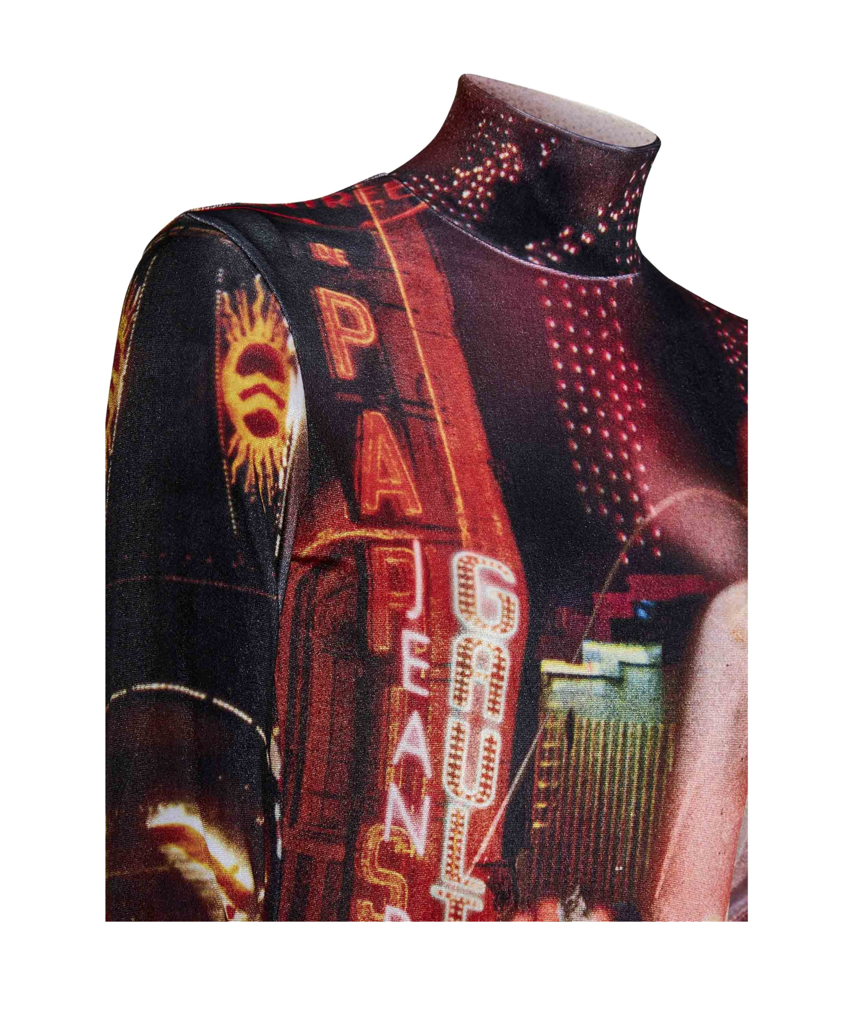 JEAN PAUL GAULTIER JEAN PAUL GAULTIER PIGALLE PRINTED VELVET BODYSUIT