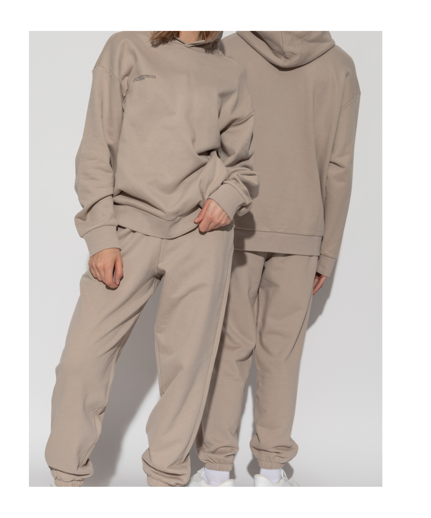 Pangaia Logo-print Organic-cotton Hoodie In Nude