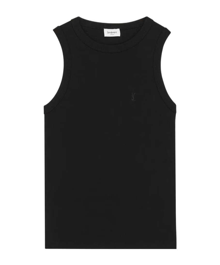 Saint Laurent Sleeveless Vest In Black