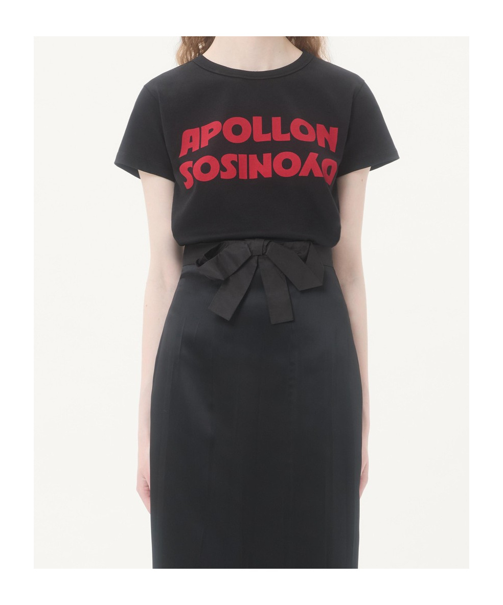 Valentino Cotton T-shirt With Apollon Dyonisos Print In Black