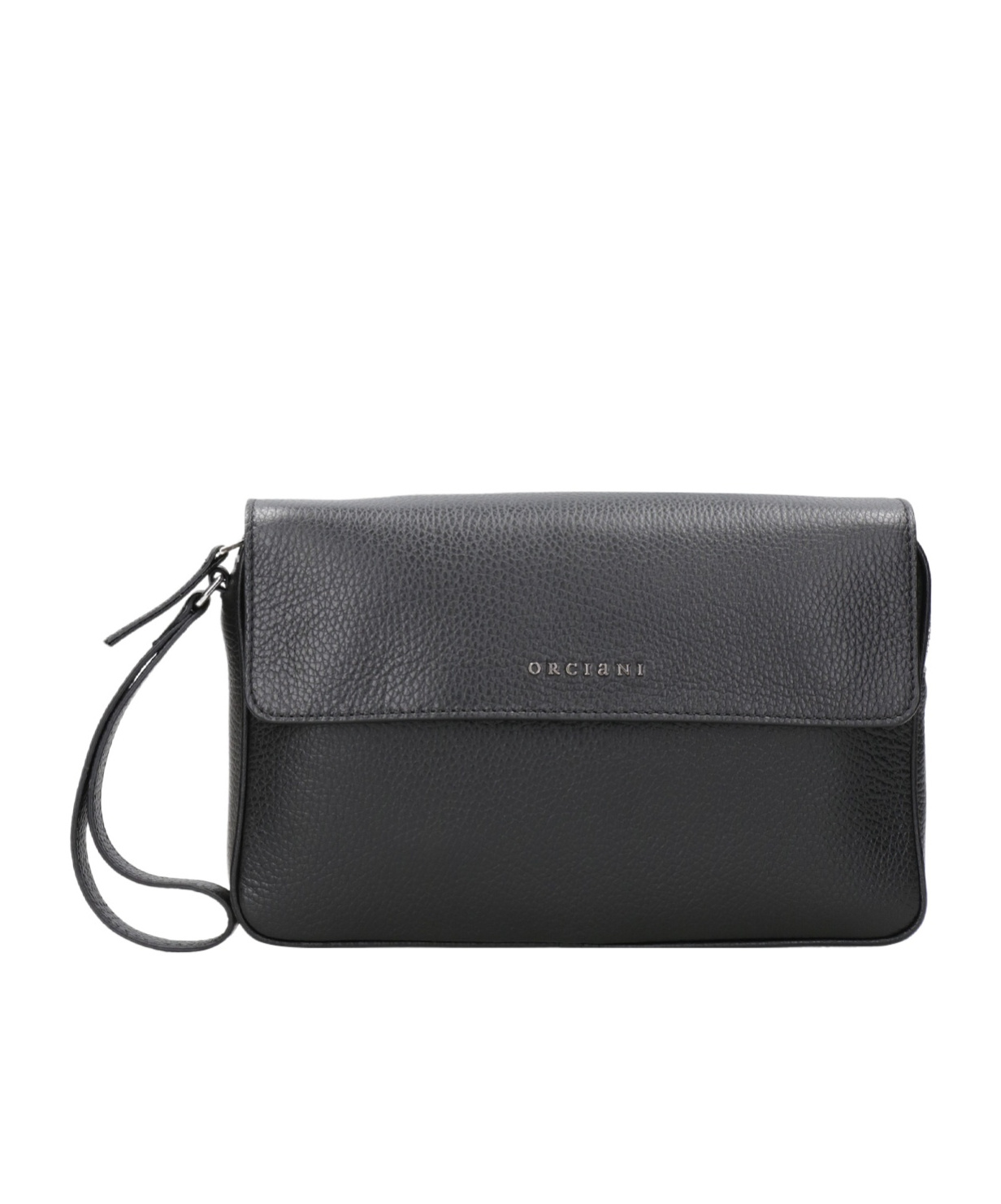 Shop Orciani Black Clutch With Logo