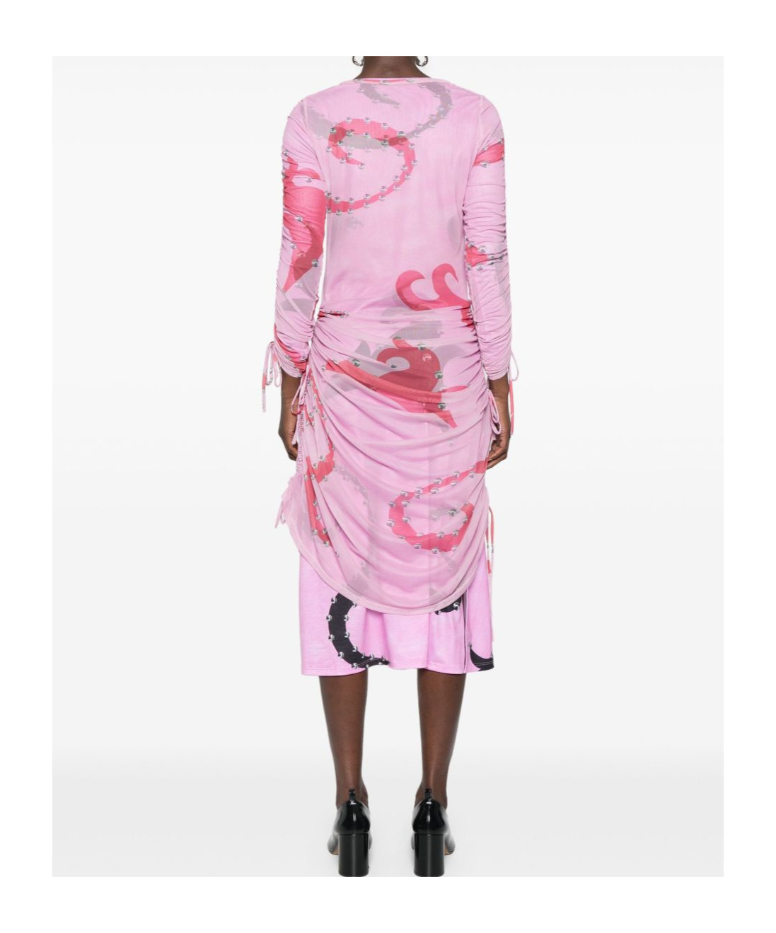 Chopova Lowena Ruched Printed Mesh Dress