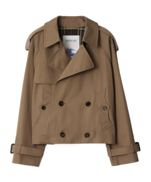 Burberry Men Brown Jacket With Lapels On The Front And Belts On The Cuffs In Cotton Man In Brown