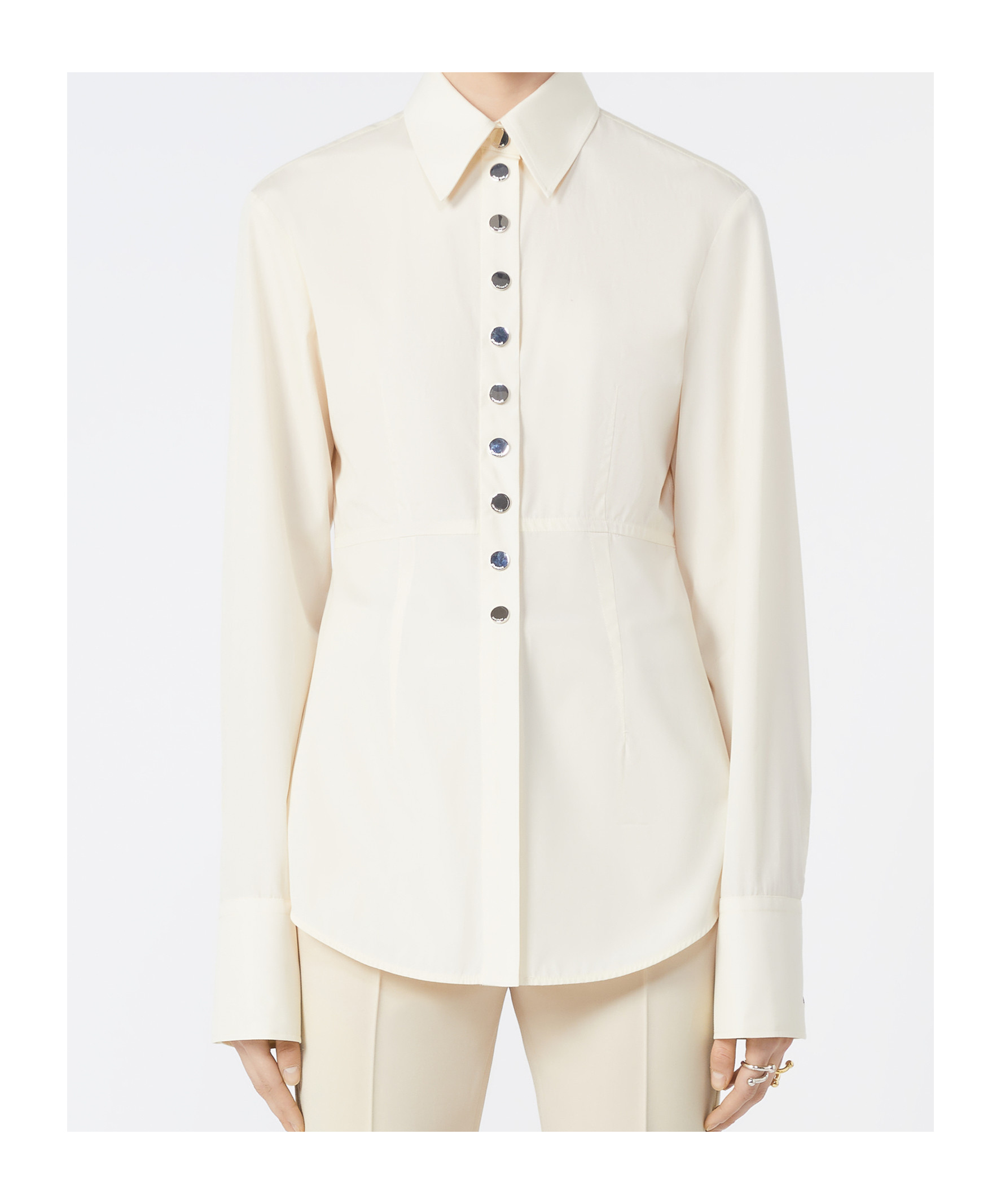 Sportmax Long Shirt With Waist Cut In Neutral