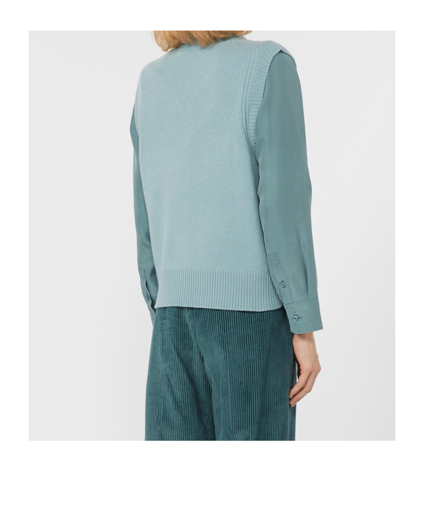 Weekend Max Mara V-neck Sleeveless Sweater In Blue