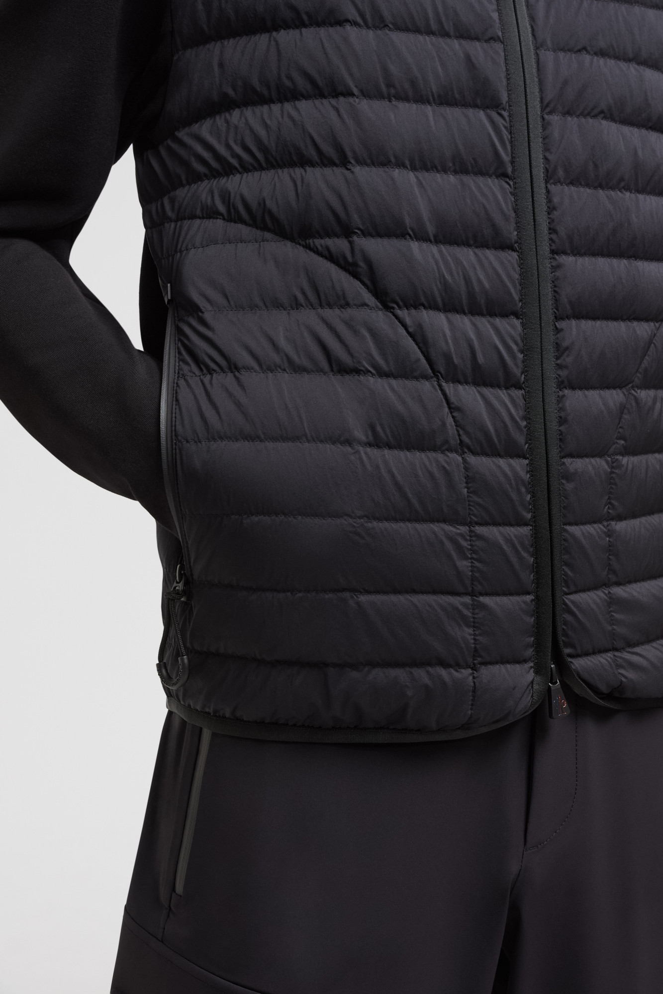Moncler Long-sleeved Down Jacket In Black