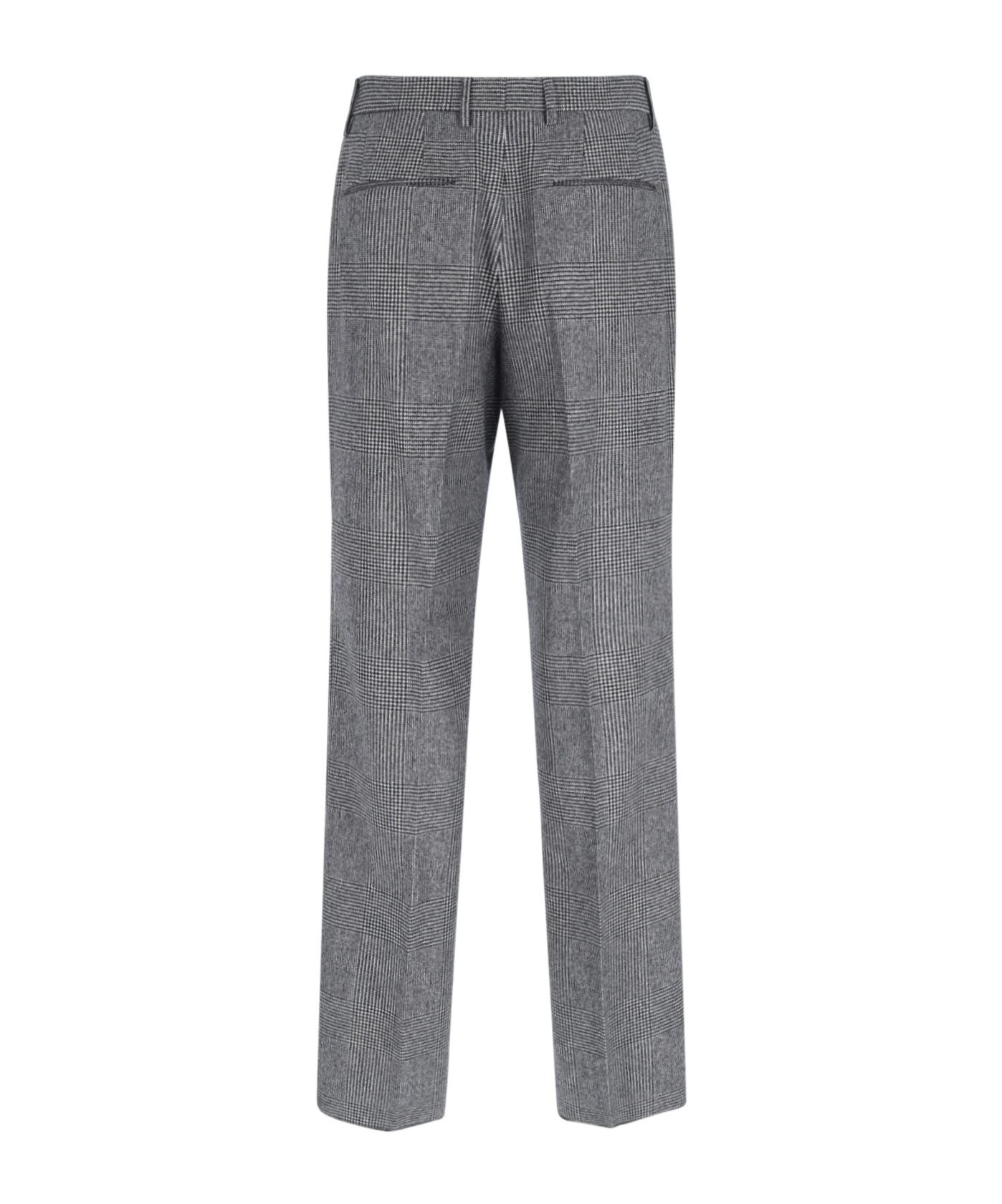 Tagliatore Double-breasted Houndstooth Suit With Signature Silver Details In Gray