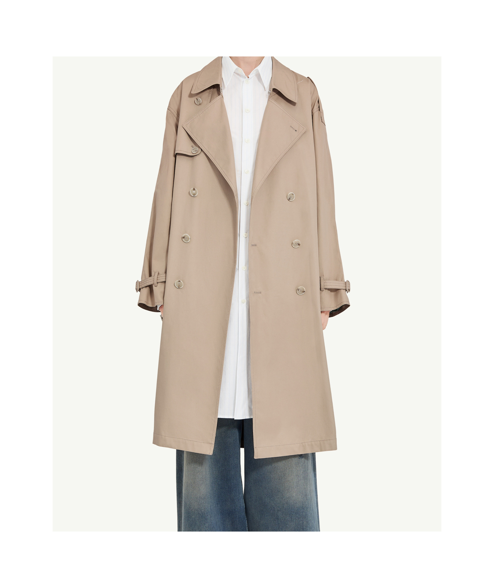 Mm6 Maison Margiela Twist Trench Coat In Nude