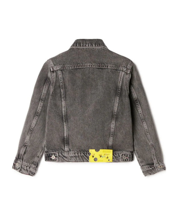 Off-white Long-sleeved Denim Jacket In Black