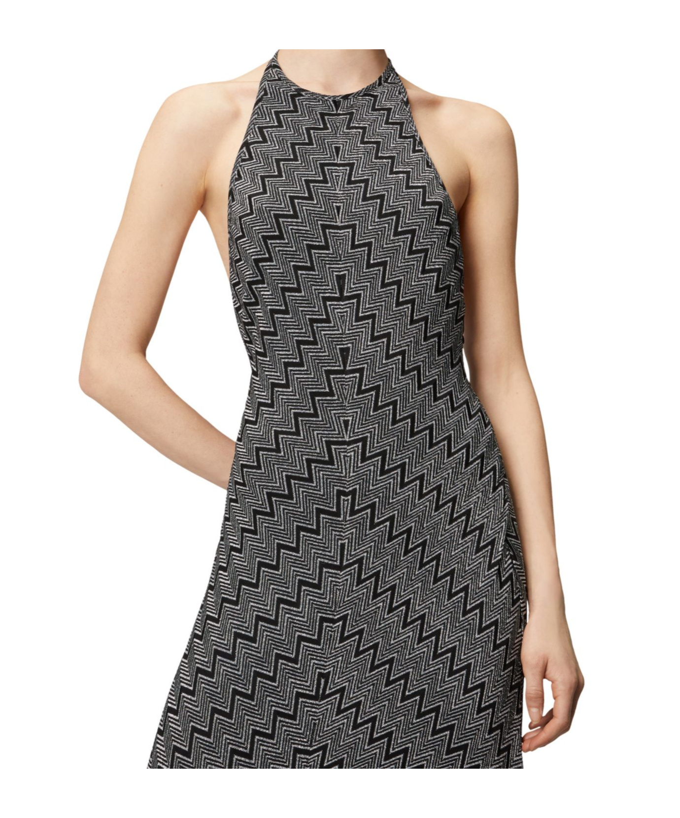 Shop Missoni Halter Neck Dress In Black