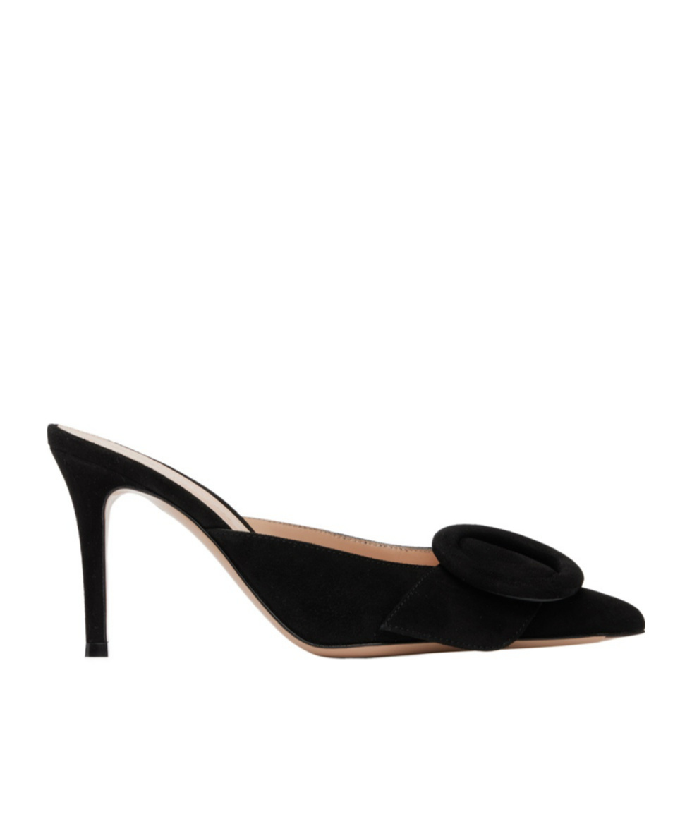 Gianvito Rossi Portofino High-heeled Muller Shoes In Black