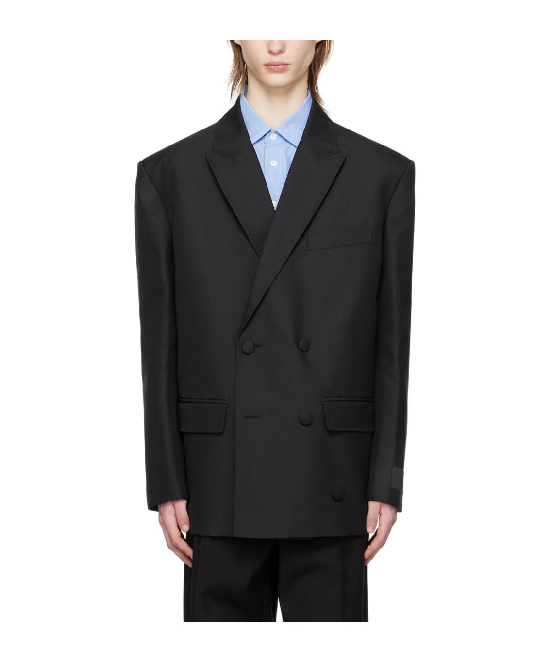 Valentino Sophisticated Wool Blend Jacket In Black