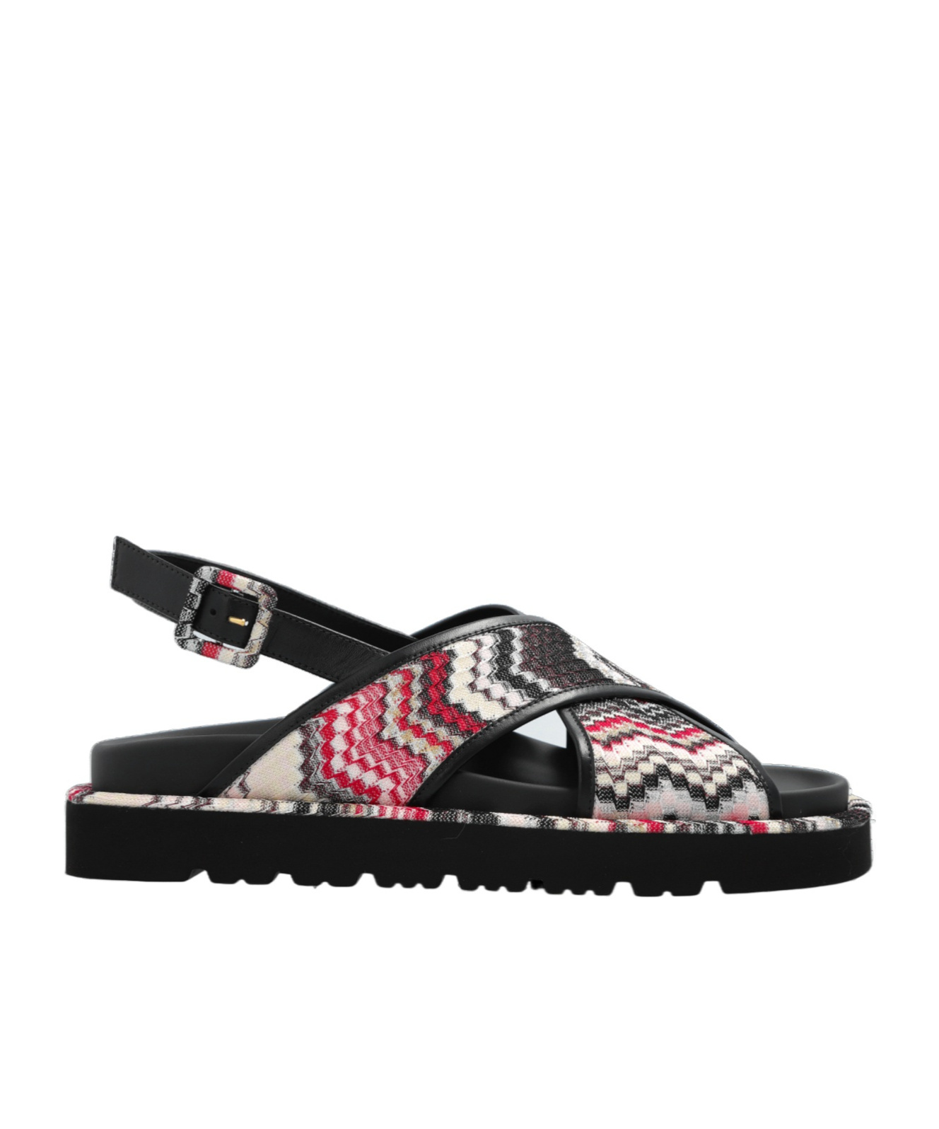 Shop Missoni Zigzag Slingback Sandals In Black