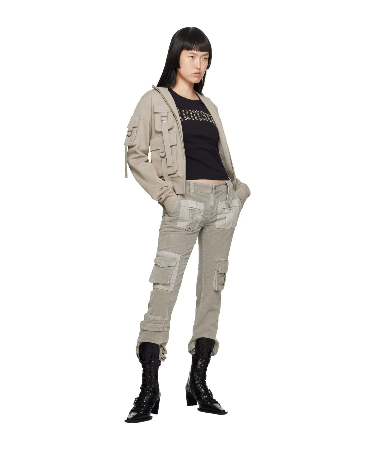 Shop Blumarine Four-pocket Overalls And Casual Pants In Nude