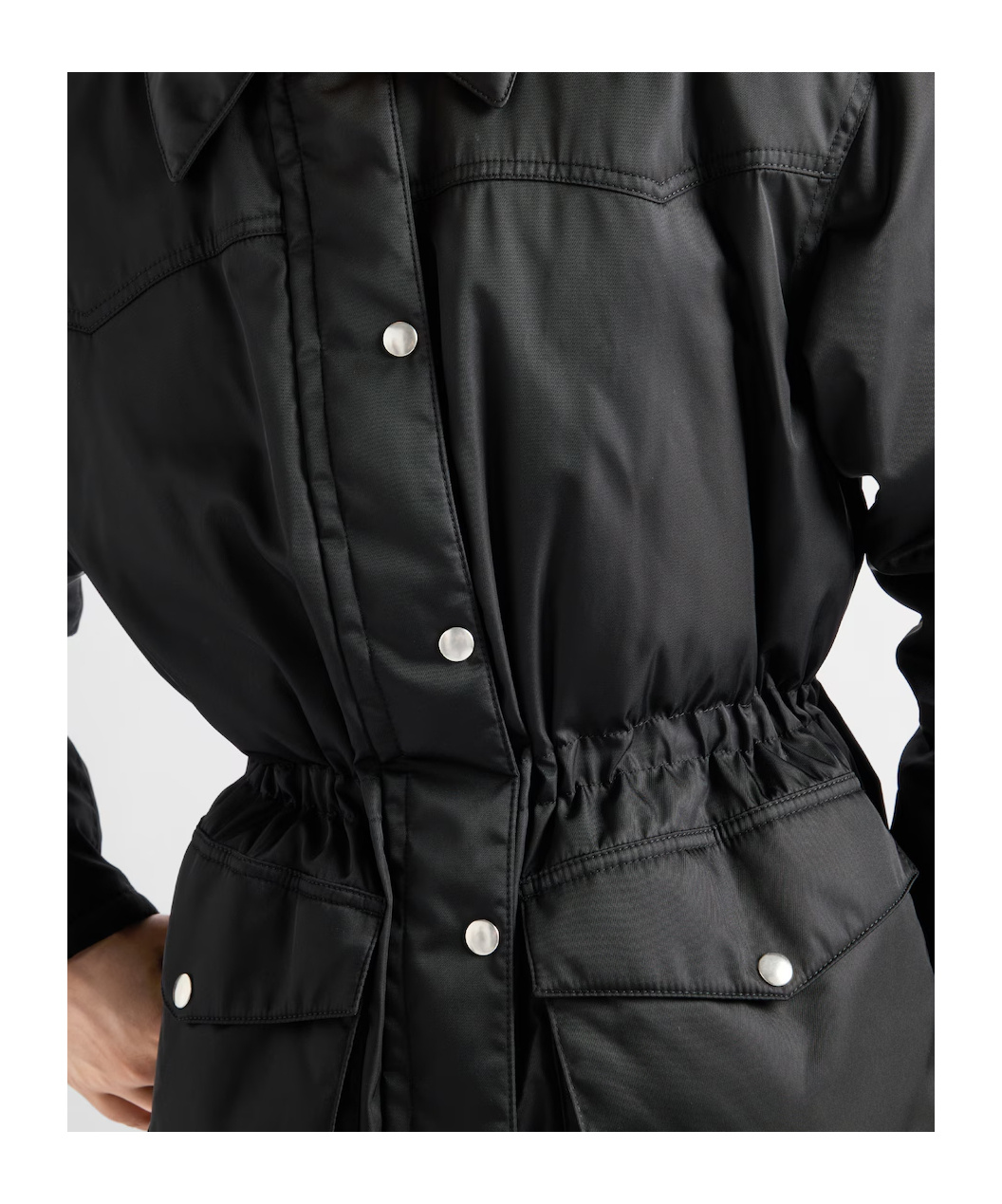 Prada Buttoned Down Jacket In Black