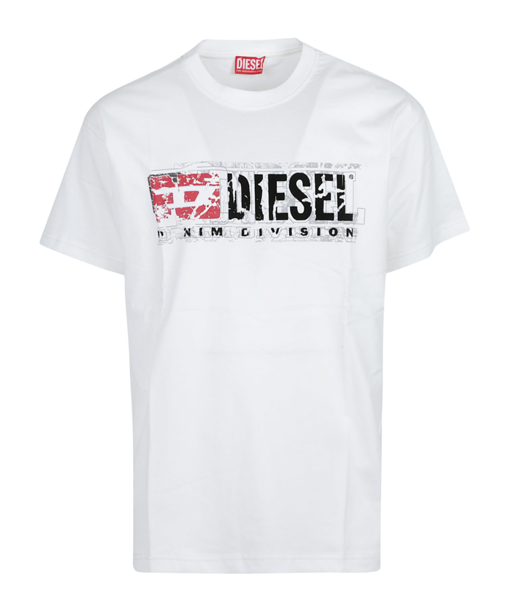 Diesel Crewneck Graphic Print T-shirt With Velvet Logo In White