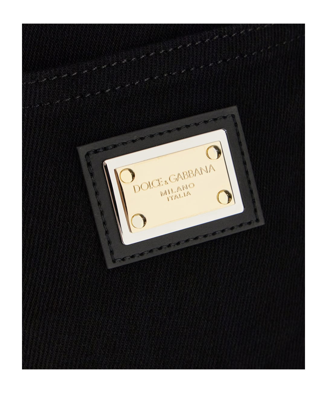 Dolce & Gabbana Logo Plaque High-waist Denim Shorts In Black