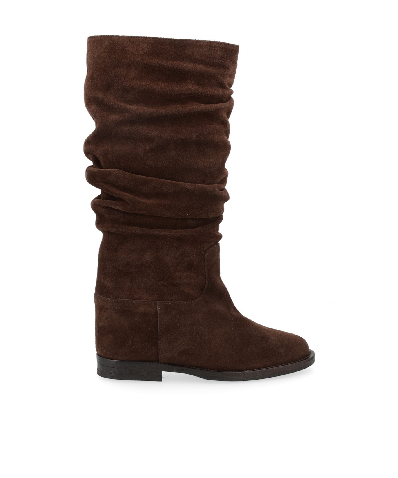 Via Roma 15 Pleated Short Boots In Brown