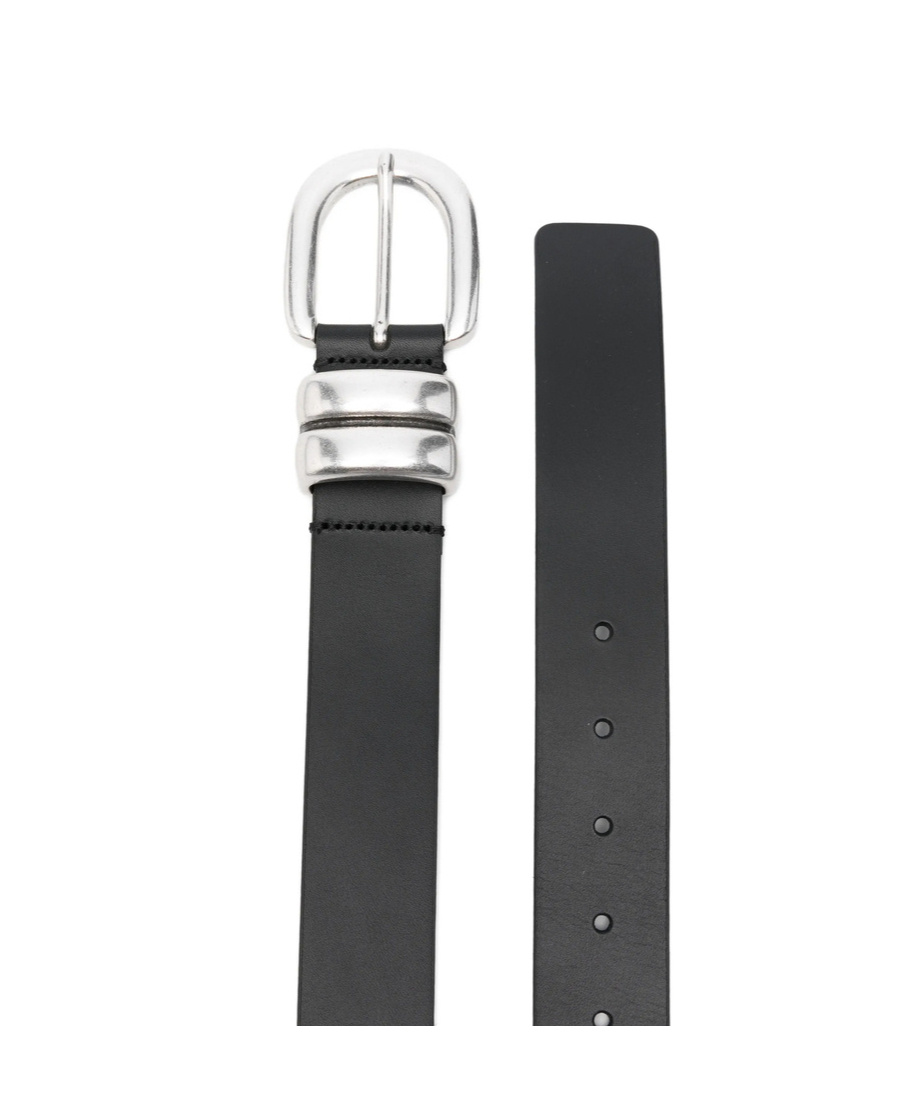 By Malene Birger Zoira Silver-tone Buckle Belt In Black