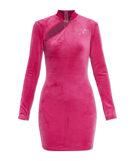 Versace Jeans Long-sleeved Dress In Pink