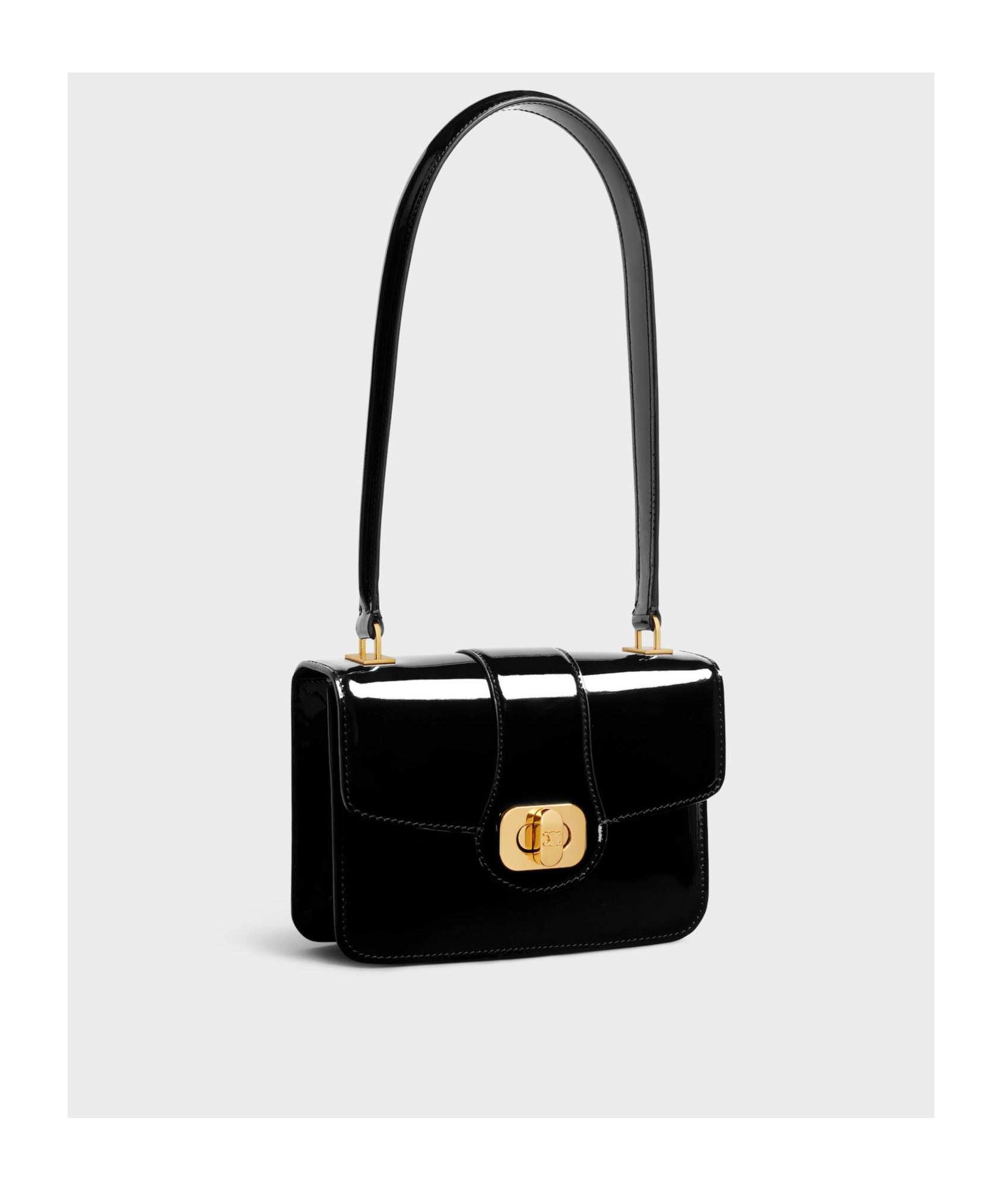 Celine Josephine Teen Leather Shoulder Bag In Black