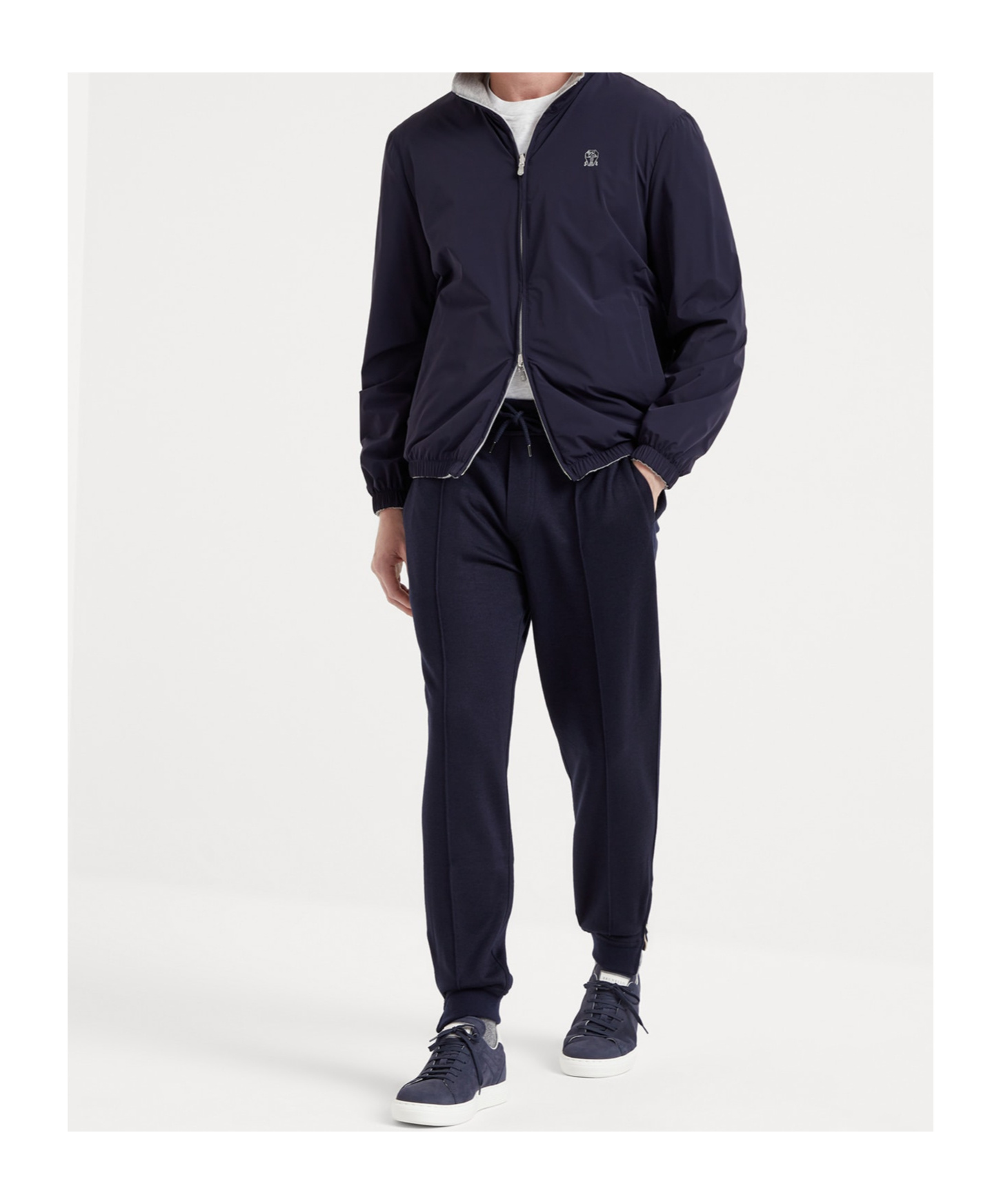 Brunello Cucinelli Pressed-crease Drawstring Trousers In Black