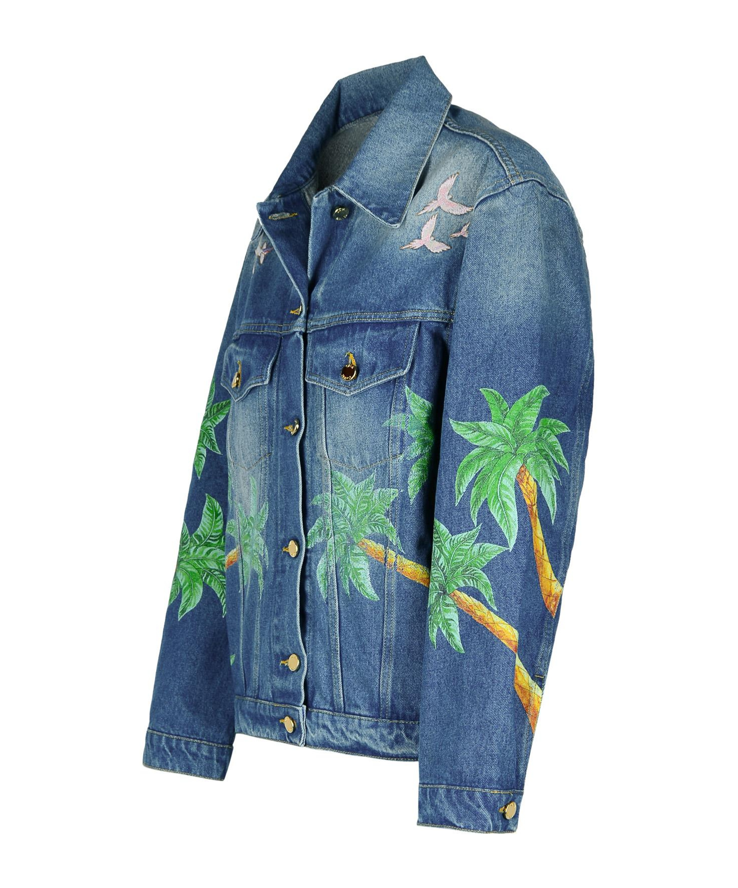 Casablanca Tennis Club Denim Jacket In Blue