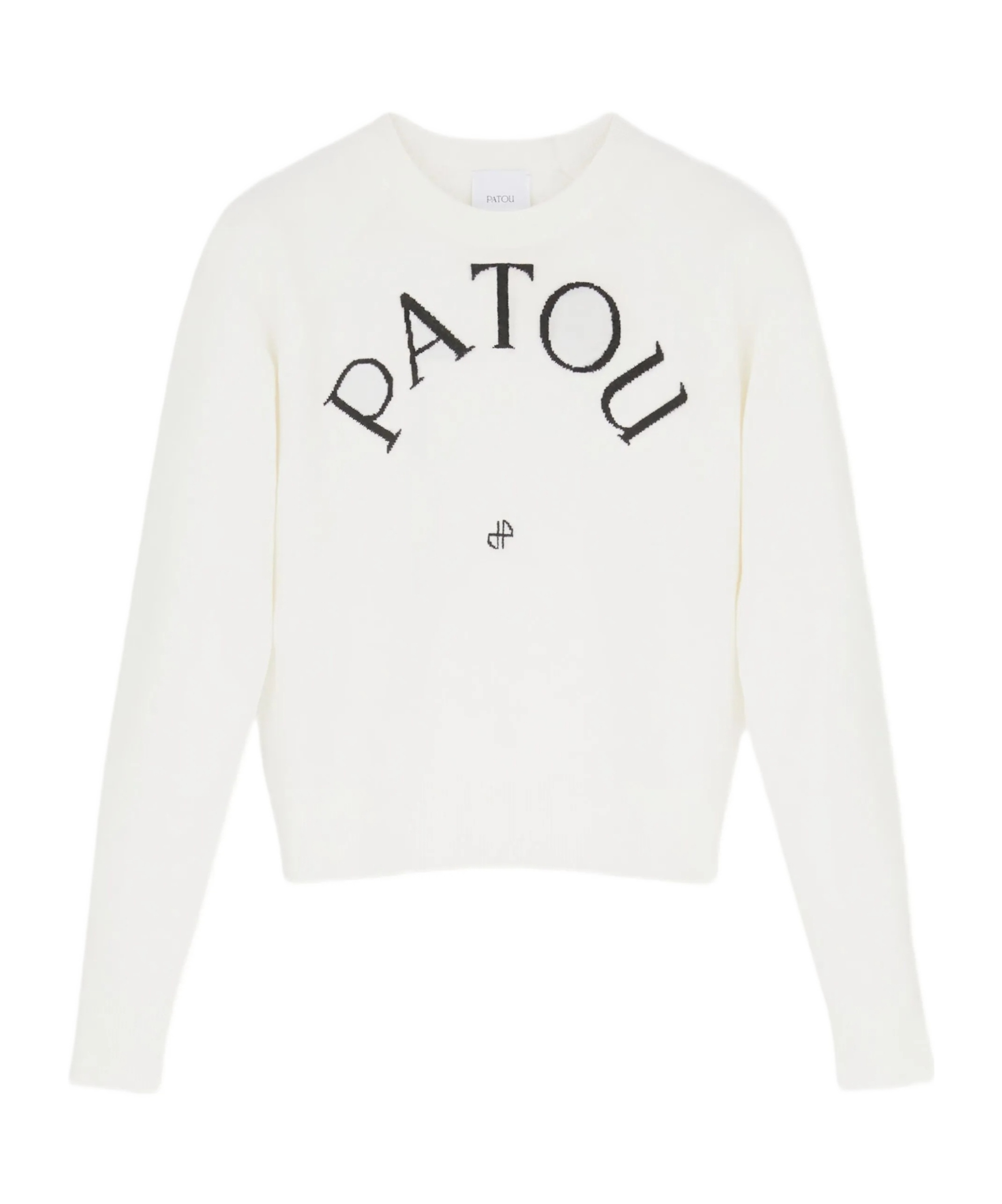 Patou Logo Long-sleeved Sweater In White