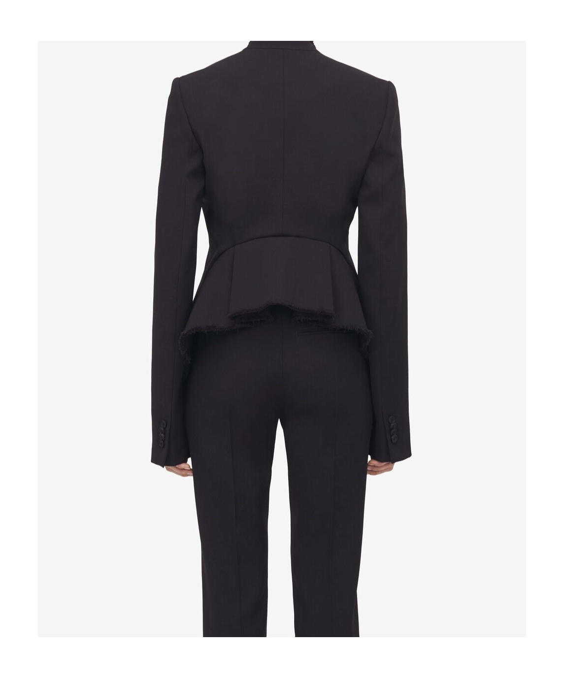 Alexander Mcqueen Wool Canvas Single-breasted Blazer In Black