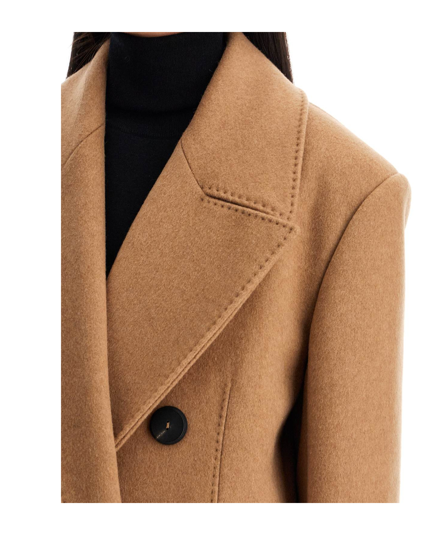 Max Mara Certo Double-breasted Long Coat In Nude
