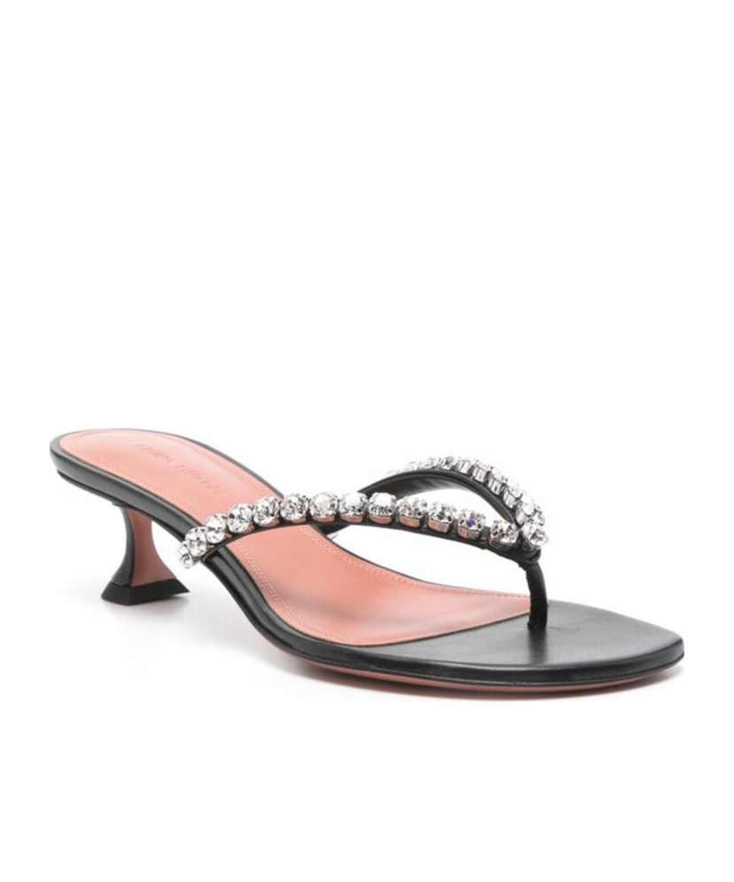 Amina Muaddi Flip-flop High-heeled Sandals In Black