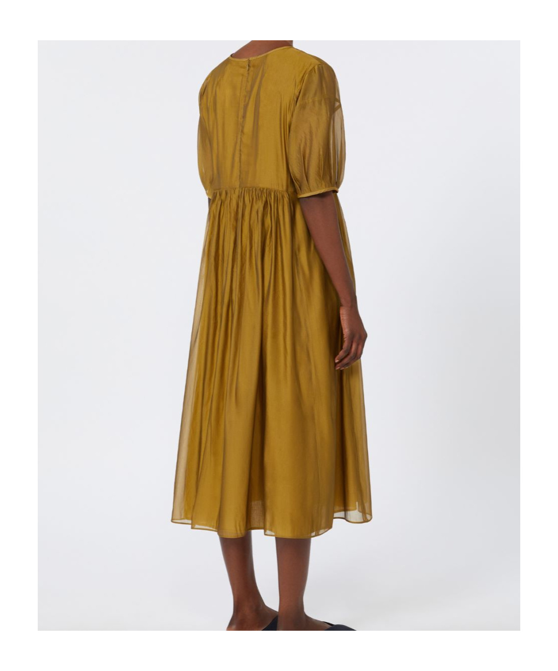 Max Mara Silk-blend Organza Dress In Green